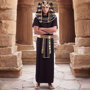 Hantlook Egyptian Pharaoh Men’s Halloween Costume King of Egypt Ancient Robe XL